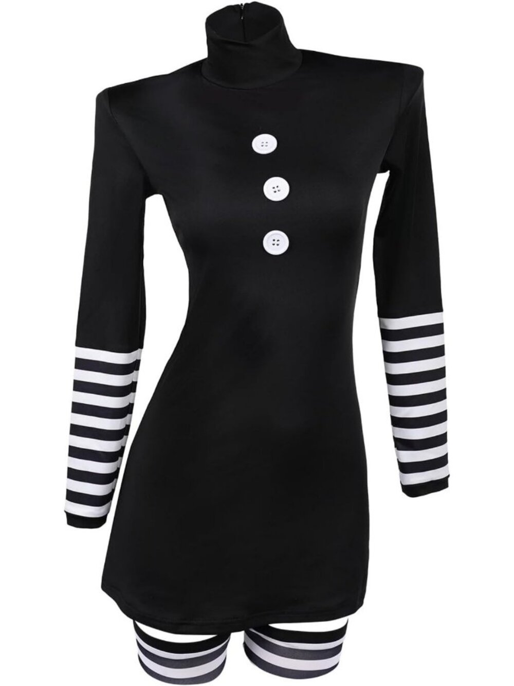 Adult Black Marionette Puppet Costume - Spooky Cosplay Dress for Halloween Fun